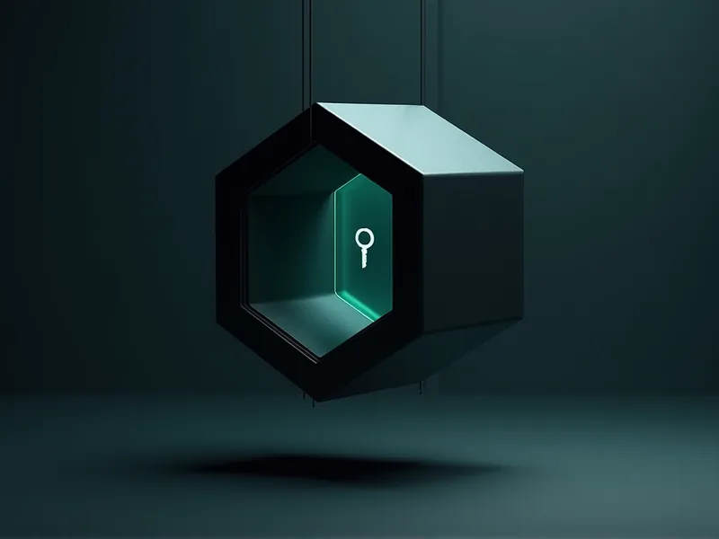 A sealed chamber with a key suspended inside, touching nothing